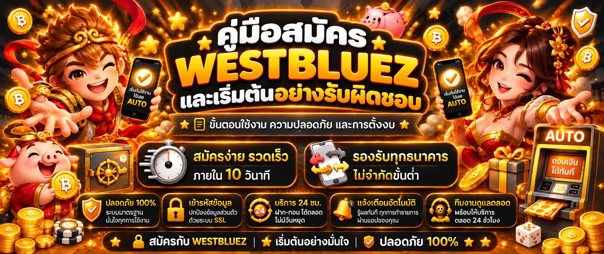 WESTBLUEZ คู่มือสมัคร ทางเข้า และตั้งงบอย่างรับผิดชอบ